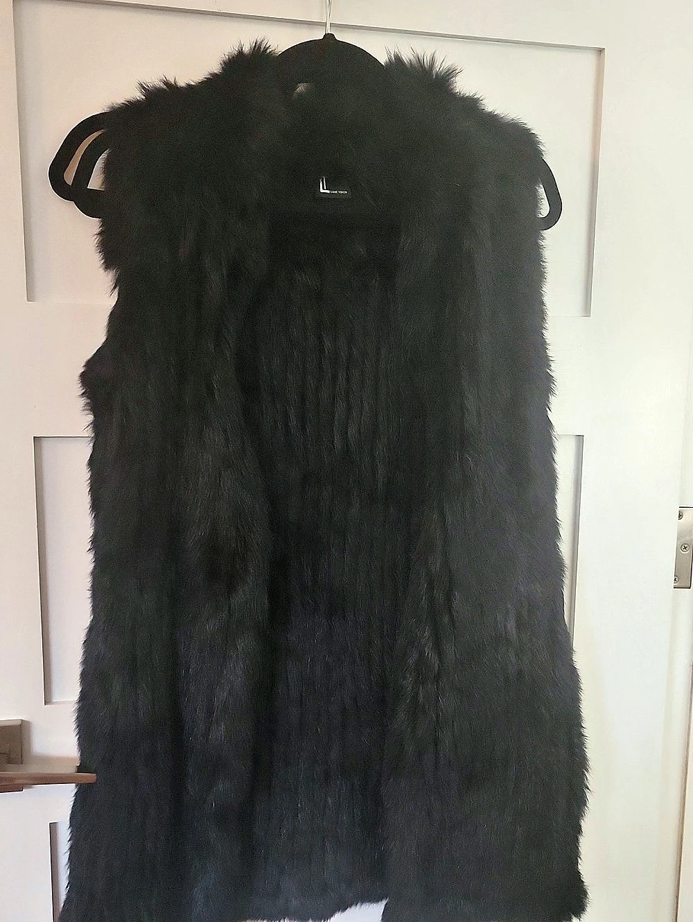 Love Token Black Rabbit Fur Vest Like New